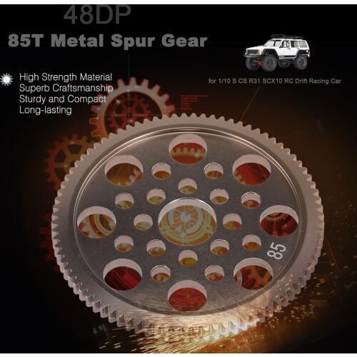 48DP 85T Metal Spur Gear for 1:10 S CS R31 SCX10 RC Drift Racing Car Off-road Climber Short Truck RC Parts