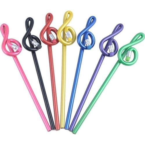 7pcs Cartoon Musical Note Shape Pencil Set Writing Drawing Sketch Painting Non-toxic Pencils For School Students Stationery
