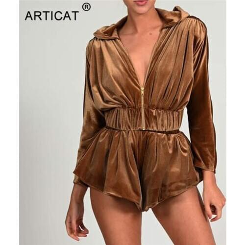 Articat Casual Sporty Hooded Two Piece Set Women Black Long Sleeve Top Shorts Women Spring Zipper Outfits Tracksuit Streetwear