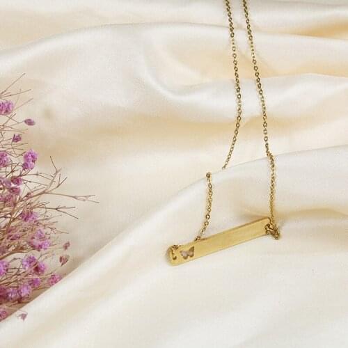 Stainless Steel Butterfly Necklace Chains Butterfly Pendant Necklace for Women Girl Birthday Statement Vintage Short Choker