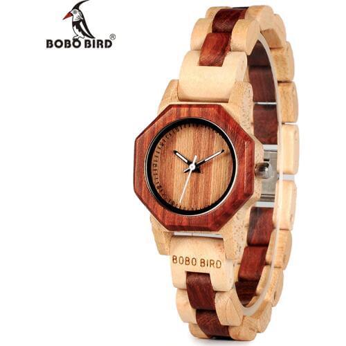 BOBO BIRD 27mm Women Watch Wood Wristwatches with Wooden Band Female Clock Lady Quartz Watch relogio feminino DROP SHIPPING