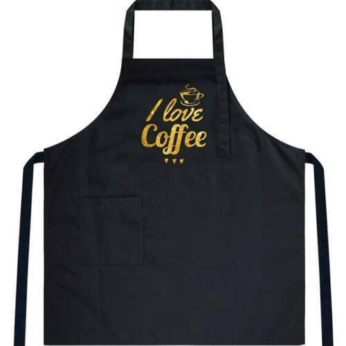 Long Black Cotton Apron Cafe Barista Baker Coffee Roaster Uniform Bistro Restaurant Shop Waiter Waitress Cashier Work Wear E13