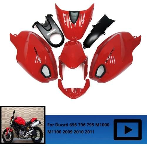For Ducati 696 795 796 1100 M1100 2009 2010 2011 Motorcycle Fairing Kit ABS