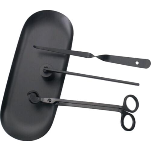 Stainless Steel Candle Extinguisher Wick Scissors Wick Puller Tray Candle Tool