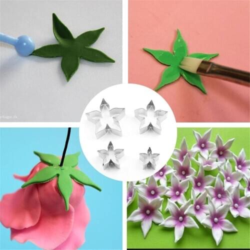 Cake Cutter Tools Stainless Steel British Sugar Flower Cutting Mould Rose Calyx Five Star Shape Clay Cutters Tool