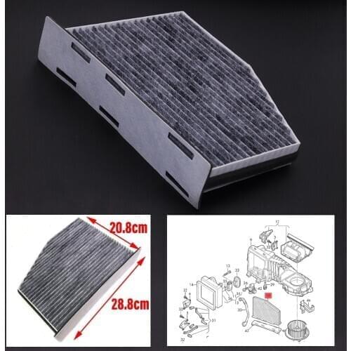 JEAZEA 1K1819653B Carbon Cabin Air Filter 1K1819653A Fit for VW Rabbit 2.5 Passat Jetta GTI Golf Beetle Tiguan CC Audi A3 Q3 TT
