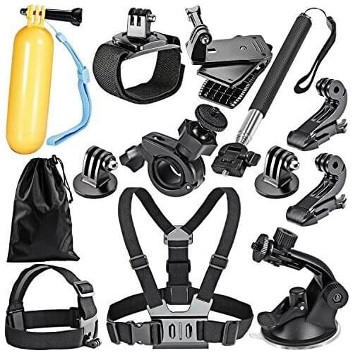 16-In-1 Sport Accessory Kit for GoPro Hero4 Session Hero Series for Xiaomi Yi in Skiing Climbing Bike Camping Diving and ATS