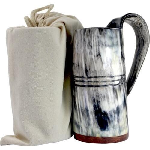 Natural Handmade Viking Mug Drinking Tankard Ox Horn Cups Goblet