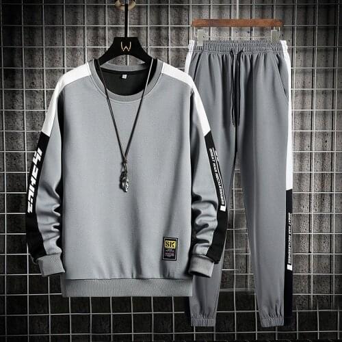 Men Spring and Autumn Clothes 2 Piece Set Men Sweatsuit Tracksuit Outwear Harajuku Jogging Suit Long sleeve Shirt Set Outfits