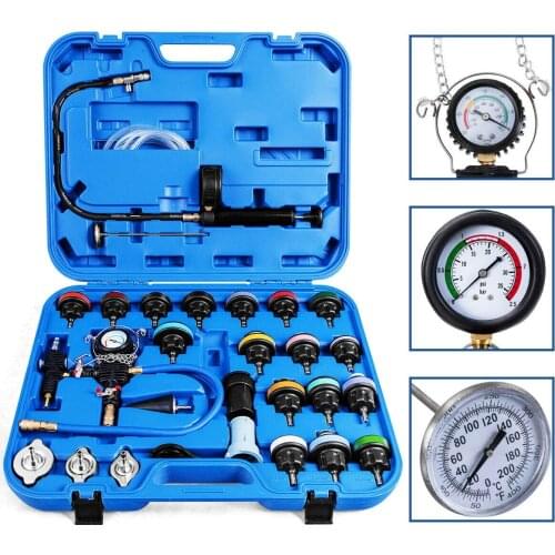 2021 NEW 28Pcs Universal Radiator Pressure Tester Set Vacuum Type Cooling System Test Water Tank Leak Detection Detector Tool