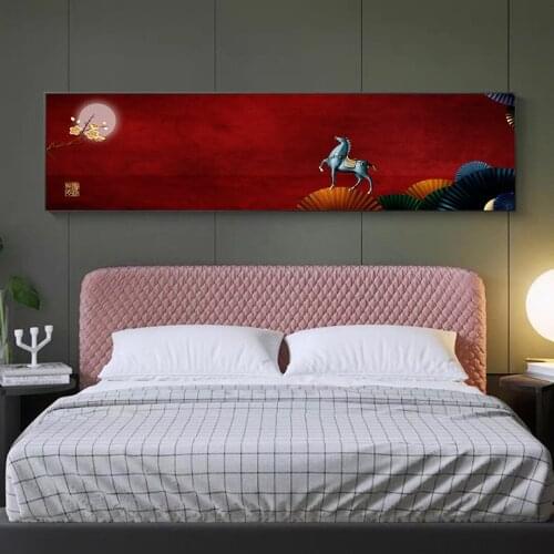 New Chinese Zen Chinese Style Bedroom Bedside Painting White Swan Sofa Background Wall Painting Banner Living Room Decoration