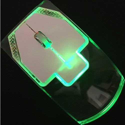 Transparent Colorful Glowing Mouse 2.4G Wireless Ergonomics Optical Mouse Computer Gaming Mouse Silent Mouse for Laptop Pc