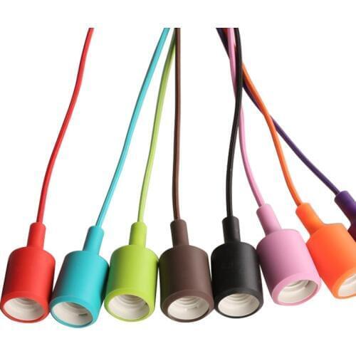 Colorful Edison Modern Chandelier Retro Silicone Bulb Socket Suspension Light E27 Chandelier Creative DIY Lamp Holder 10 Pack