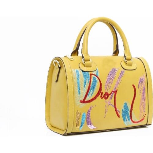 Bag For Woman Fashion Sequin Embroidery Pu Bag Ladies Famouse Portable Diagonal Tote Handbags Shoulder Designer Bag