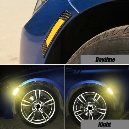 2x Car Wheel Eyebrows Reflective Stickers For BMW Volkswagen Toyota Ford Mazda Audi Warning Reflector Tape