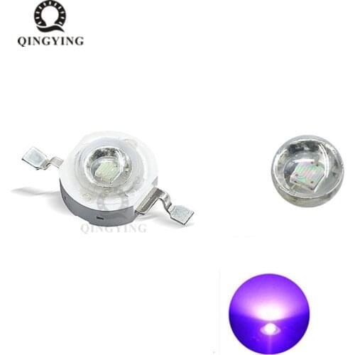 50-100PCS 3W UV High Power LED Light Beads Ultra Violet Purple LED Chip 360nm 365nm 370nm 380nm 390nm 395nm 400nm 405nm 430nm Di