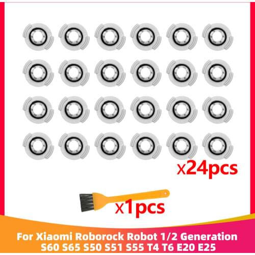 24 Pcs/Lot For Xiaomi Roborock Robot 1/2 Generation S60 S65 S50 S51 S55 T4 T6 E20 E25 Vacuum Cleaner Parts Water Tank Filter