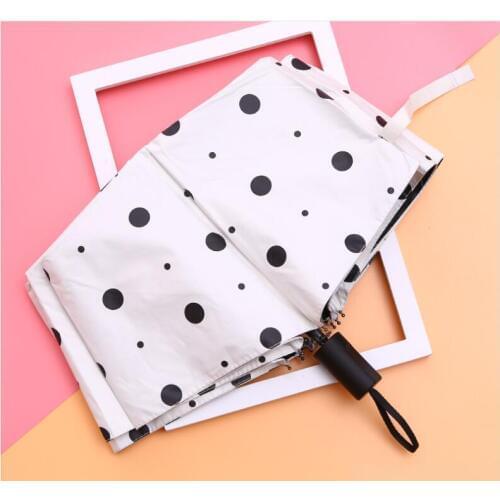 1 piece Polka Dot tree paintting Umbrella Clear Waterproof Folding Women Compact Rain Umbrella 3 Folding Drop ship