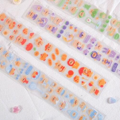 1sheets Sticker Set Cute Bear Series Diy Cute Stickers Ins Style Scrapbooking School Suppliers Stationery Art Supplies
