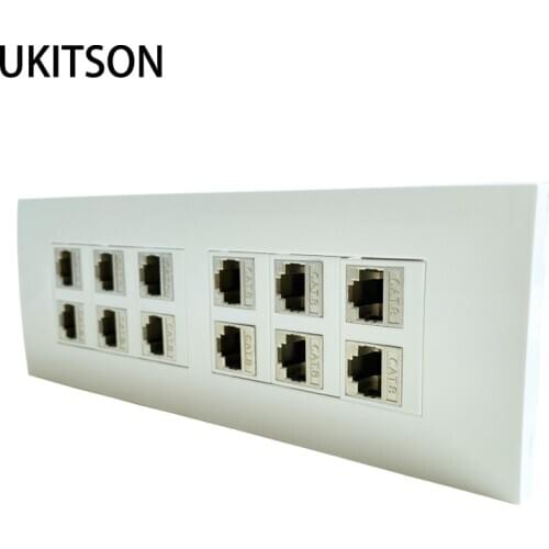 12 Ports Shield CAT8 RJ45 Wall Faceplate Connector 40Gbps Super Speed CAT.8 Interface For Vention UGREEN CAT 8 LAN Cable