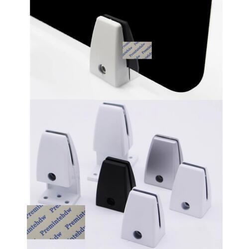 4Pcs Aluminum Acrylic Wood Glass Partition Screen Clamp Office Desk Table Top Black Sanding Silver White T L Flat Mount
