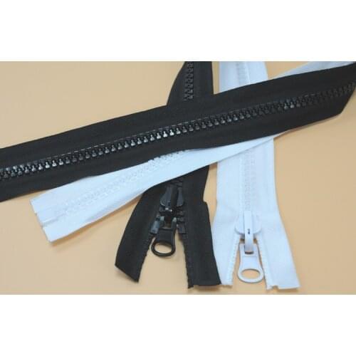5# 8# resin zipper for sewing two sides used tent luggage jacket coat zipper 2pcs 60 70 80 100 150 250cm black white