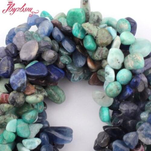 6x10-8x12mm Irregular Amazonite,Lapis,Kyanite Natural Stone Beads For DIY Necklace Bracelets Jewelry Making 15",Free Shipping