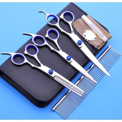 AHUAPET Curved Scissors Dog Grooming Kit Dog Grooming Dog Scissors Honden Verzorging Schaar Hond 6/7 Inch Pet Scissors E