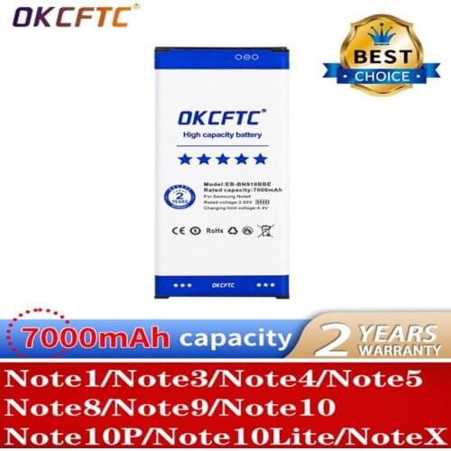 OKCFTC Battery for Samsung Galaxy Note 1 2 3 4 5 8 9 10 Note10+ Note10X Note10 Lite High Quality Batteria gifts and tools