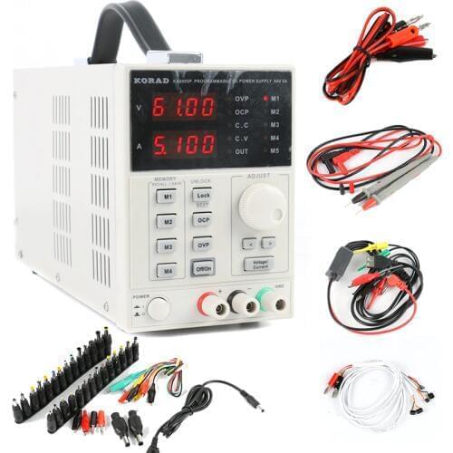 KORAD KA6005P Adjustable Digital Linear Programmable DC Power Supply 60V 5A 0.01V 0.001A USB RS232 Connect Compute + DC JACK Set