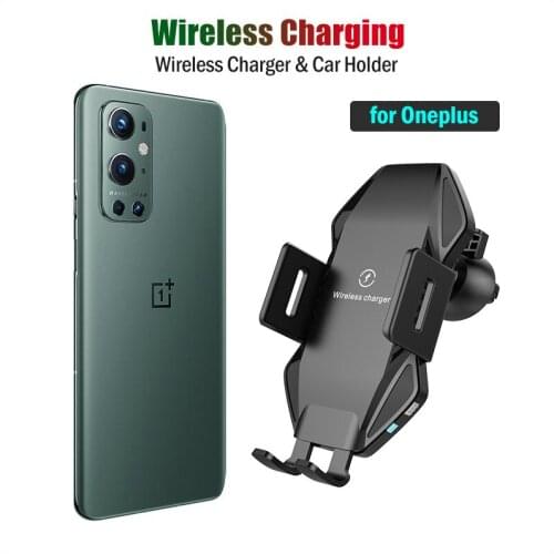 10W Fast Qi Car Wireless Charger for Oneplus 9 8 Pro Case Wireless Charging Stand Car Charger Phone Holder