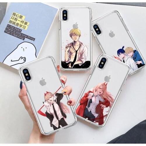 Cartoon Anime Chainsaw Man Phone Case For iPhone 11 12 Pro XS MAX XR X 7 8 6Plus SE 2021 Soft Silicone Phone Cover Bag