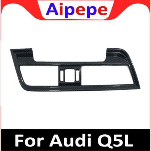 For Audi Q5 FY 2018 ABS Matt Carbon Fiber Car Interior Navigation Central Control Panel Air Conditioning Vent Cover Frame Trim