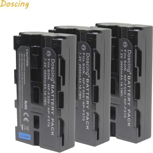 Doscing 3Pcs 2600mAh Digital Camera NP-F550 Camcorder Battery for Sony NP-F330 NP-F530 NP-F570 NP-F730 NP-F750 Hi-8 wholesale