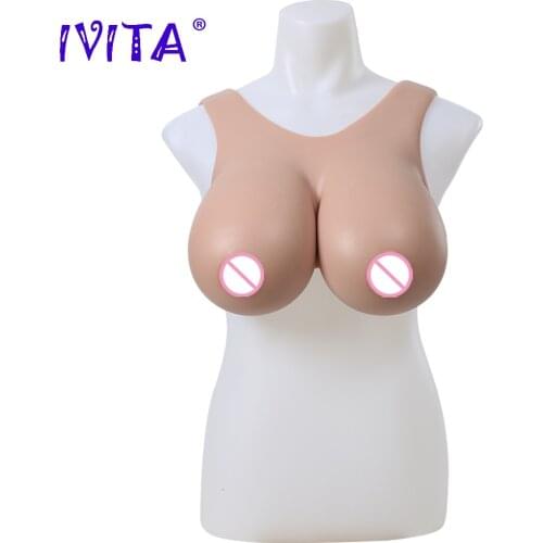 IVITA Silicone Breast Forms Fake Boobs Realistic Silicone Boobs 2 Colors Choices for Crossdresser Drag Queen Shemale Transgender