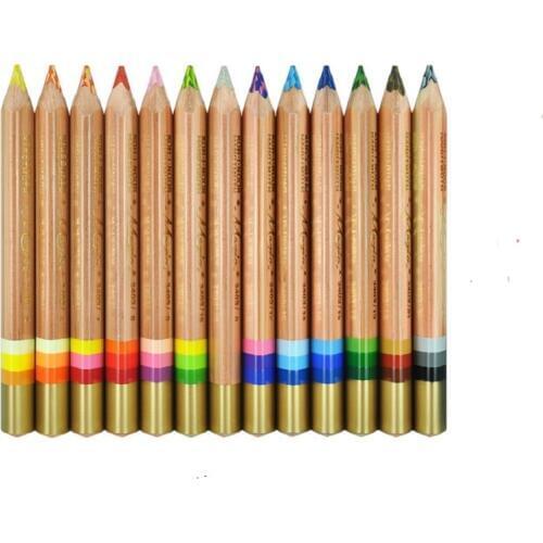 KOH-I-NOOR 3 in 1 magic colored pencils 12+1 rainbow pencil magic color lead with paper box 13pcs