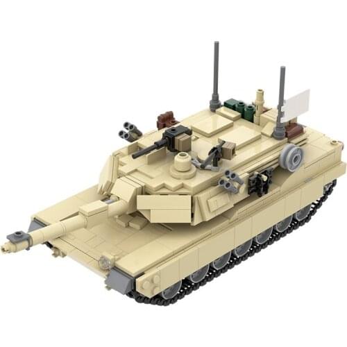 MOC WW2 M1A2 Abrams Tank Building Blocks Toys Mini figures Vehicle Aircraft Boy Educational Block Military Bricks for Children