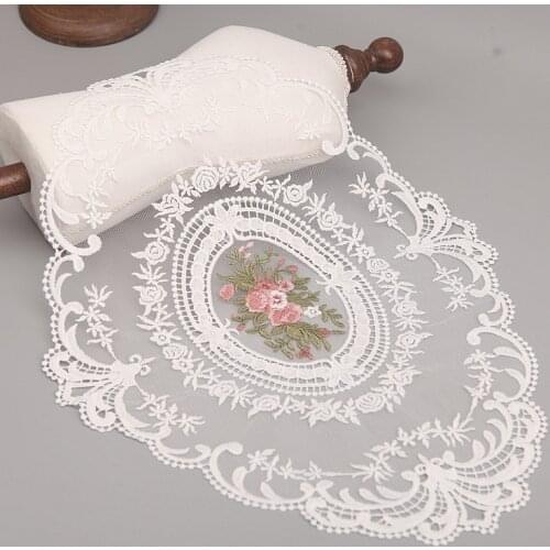 Lace Trim Embroidery Craft Placemat European Style Lace /Linen Fabric Insulation Plate Mat Anti-Scald Coaster For Dining Table K