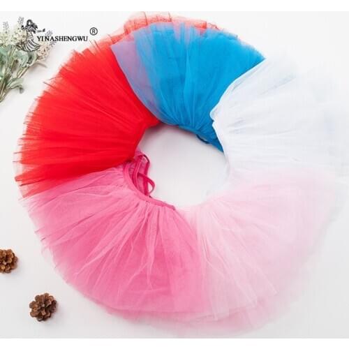 Child Mesh 3-layered Tutu Ballet Dance Skirts Running Dress Up Tulle Skirt Petticoat Girls Professional Ballerina Girls Dancwear