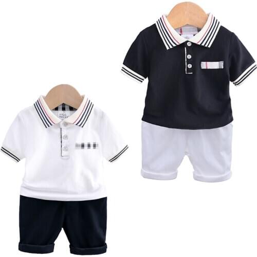 Children Boy Girl summer Short sleeve t-shirt set clothes for kids Sport child boy clothing sets girls boys boutique outfits