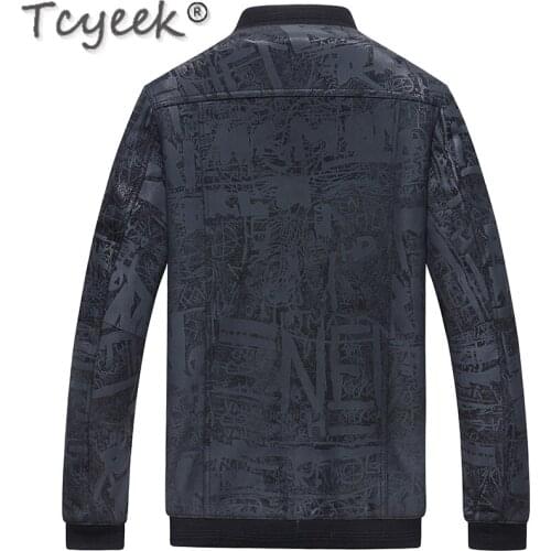 Genuine Fashion Leather Jacket Men Real Sheepskin Coat Casual Floral Mens Jackets Spring Autumn Chaquetas Hombre LW