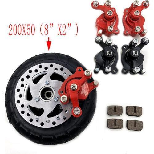 NEW 8" Electric Scooter Tyre With Wheel Hub with Brake disc 200x50 Inflation Tyre&inner tube Electric Vehicle Aluminium tire