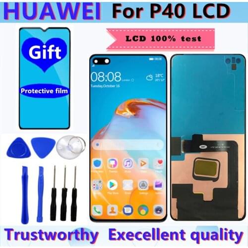 Original 6.1'' P40 Display Screen With Frame For HUAWEI P40 ANA-AN00 TN00 NX9 LX4 LCD Display Touch Screen Digitizer Assembly
