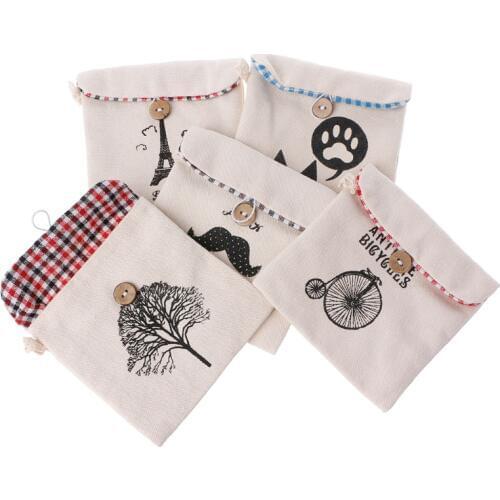 Portable Woman Cotton Sanitary Napkin Organizer Storage Hold Pads Carrying Bags Small Articles Gather Purse Pouch Case