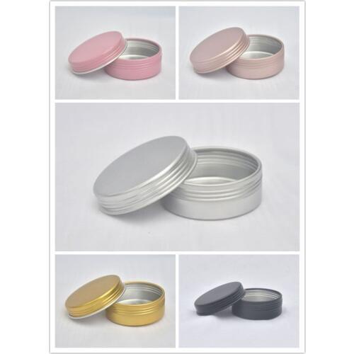 50Pcs 5g 10g 15g 20g 5 color Aluminum Jars Empty Cosmetic Makeup Cream Lip Balm Gloss Metal Aluminum Tin Containers