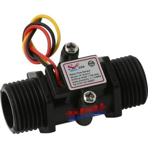 2PCS Water Flow Meter Flowmeter Hall Flow Sensor indicator counter caudalimetro black G1/2 0.5-25L/min 1.2MPa F=6*Q Flow sensor