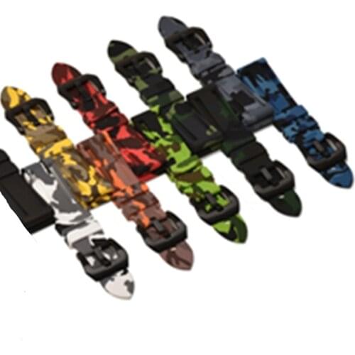 22mm 24mm 26mm Camouflage Colorful Rubber Watch Band for Mens Watch Watch Strap for Samsung Gear S3 Classic For PAM