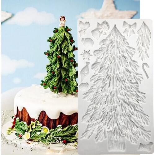 Christmas Tree Silicone Sugarcraft Mold Fondant Cake Decorating Tools Candy Clay Cupcake Chocolate Baking Mold