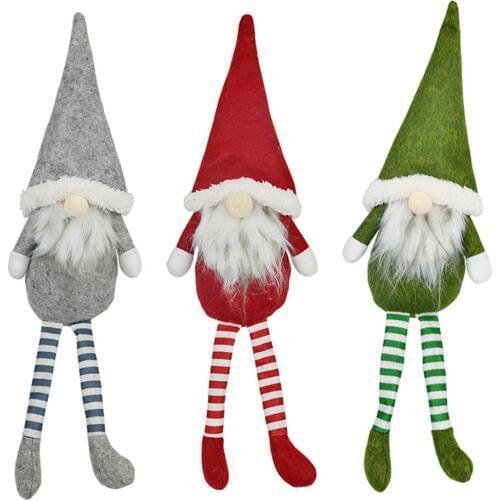 Christmas Faceless Doll Ornament Nordic Traditional Land God Plush Gnome Santa Claus Doll Pendant Commercial Window Decoration