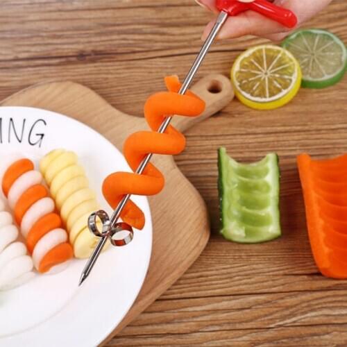 Vegetable Spiral Cutter Drop Shipper Manual Roller Spiral Slicer Radish Potato Tools Kitchen Accessories Fruit Carving Tools